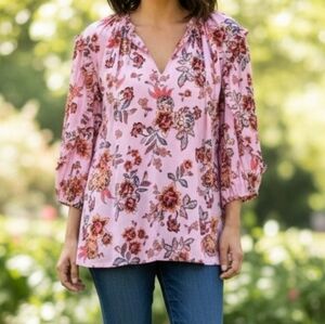 Candace Cameron Bure Blouse Ruffle Detail, Size 1X